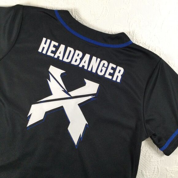 Excision Other - Excision X Headbanger DJ EDM Rave Blue Black Baseball Jersey Mens Large Party